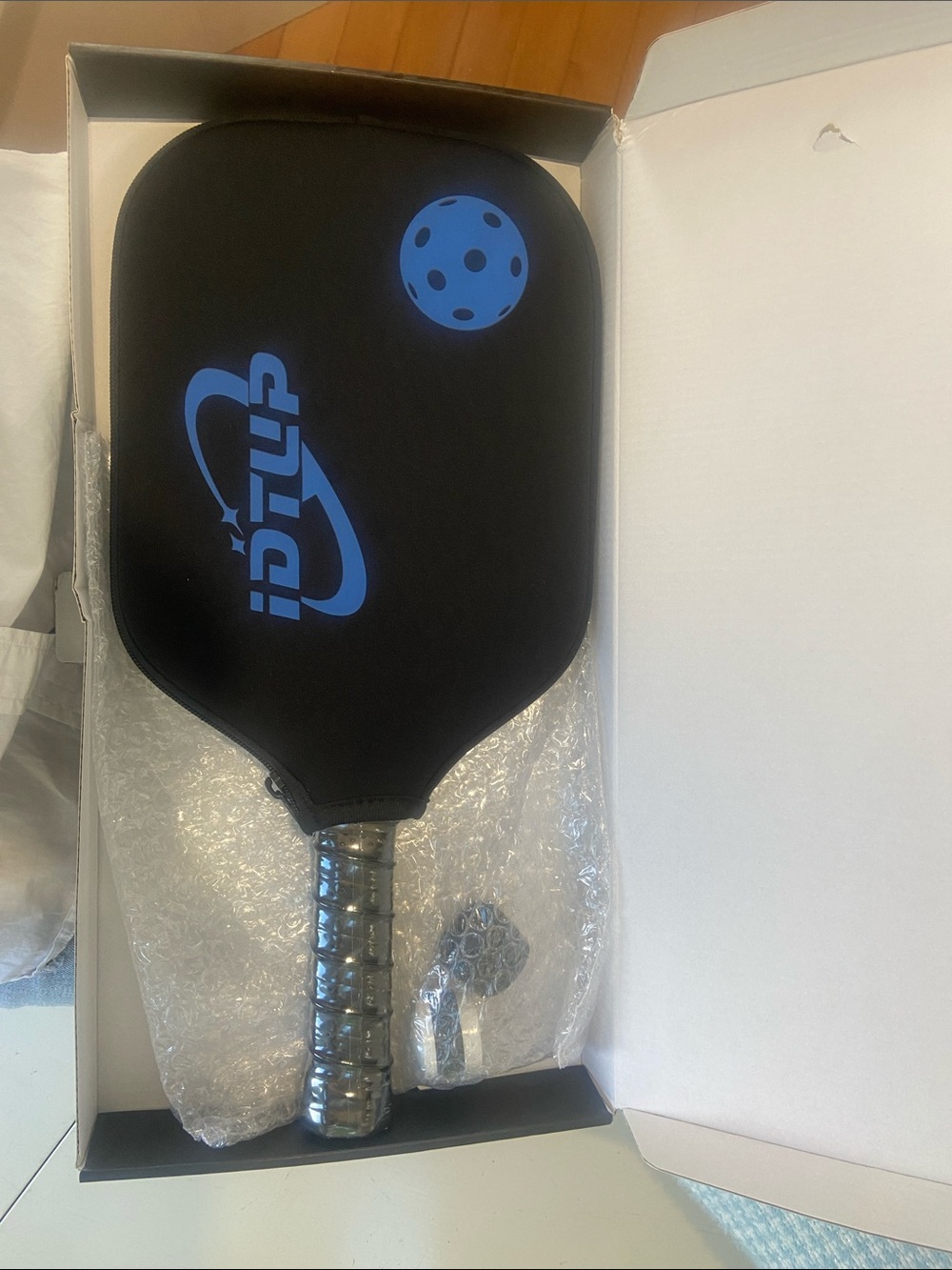 DITA Black Pickleball Paddle with Blue Logo Cover